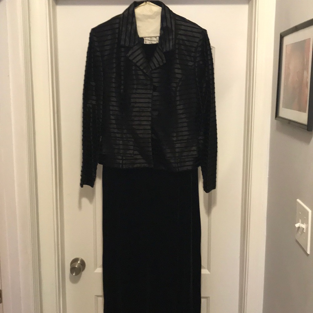 Women’s evening  black velvet dress suit